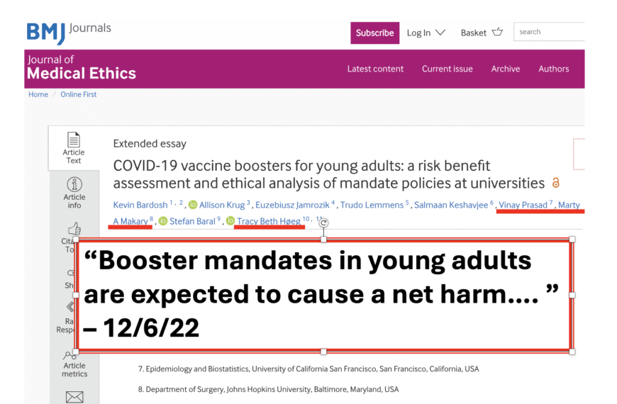 COVID-19 vaccine boosters for young adults: a risk benefit assessment and ethical analysis of mandate policies at universities